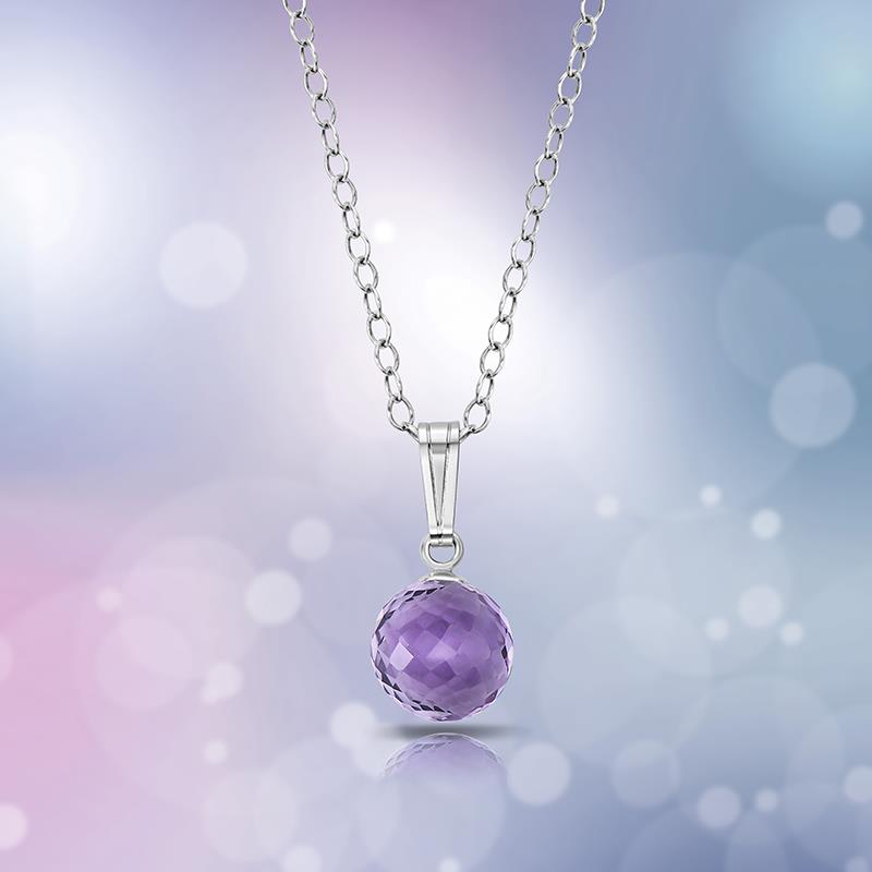 Round Briolette Amethyst Necklace